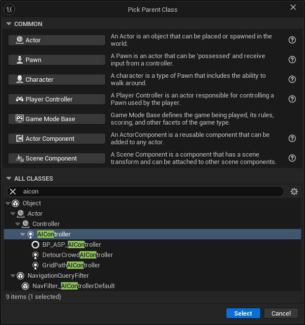Create AI Controller blueprint